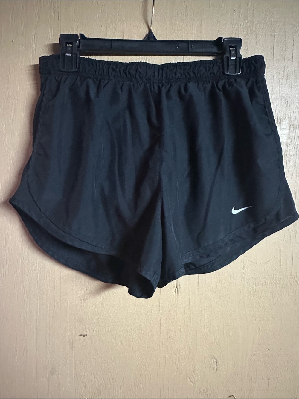 Nike Black Women's Athletic Running Shorts with White Swoosh